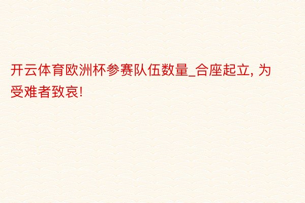 开云体育欧洲杯参赛队伍数量_合座起立, 为受难者致哀!