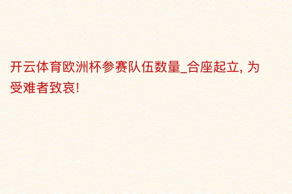 开云体育欧洲杯参赛队伍数量_合座起立， 为受难者致哀!